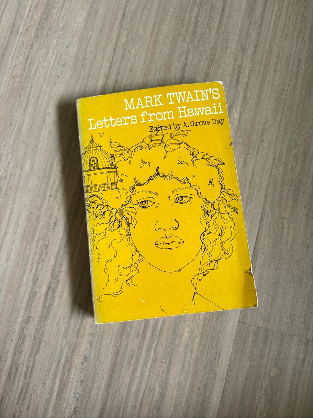 Pegge Hopper Cover Art Mark Twain’s Letters from Hawaii Yellow Paperback